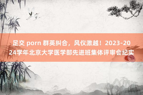 足交 porn 群英纠合，风仪激越！2023-2024学年北京大学医学部先进班集体评审会纪实