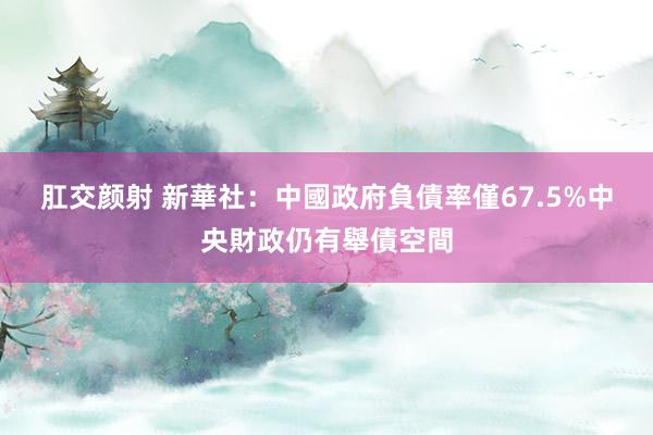 肛交颜射 新華社：中國政府負債率僅67.5%　中央財政仍有舉債空間