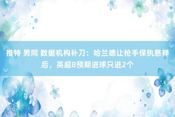 推特 男同 数据机构补刀：哈兰德让枪手保执慈祥后，英超8预期进球只进2个