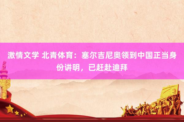 激情文学 北青体育：塞尔吉尼奥领到中国正当身份讲明，已赶赴迪拜