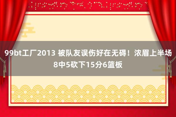 99bt工厂2013 被队友误伤好在无碍！浓眉上半场8中5砍下15分6篮板
